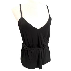 Bar III Essentials Spaghetti Strap Deep Black Top - Size Small